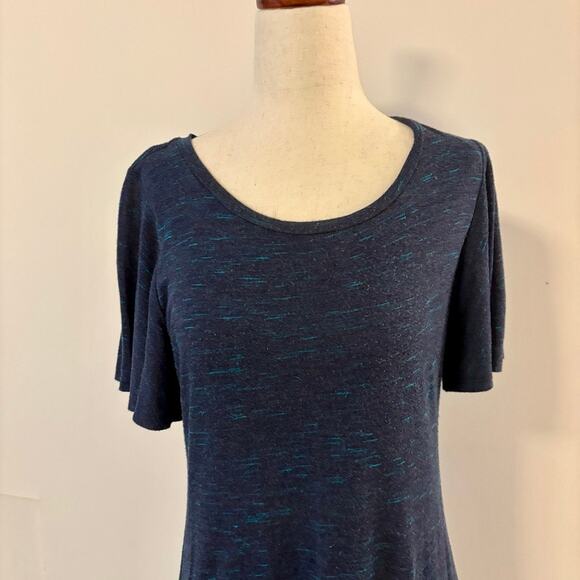 Dolan Left Coast Collection Blue Dress Size 8 Lined Handkerchief Hem Ruffle - Picture 5 of 13